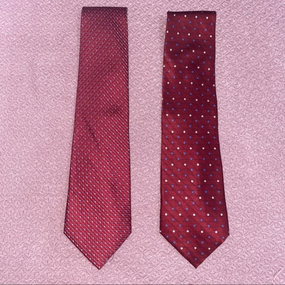 2 Perry Ellis Portfolio silk ties red